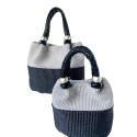 Two tones straw bag