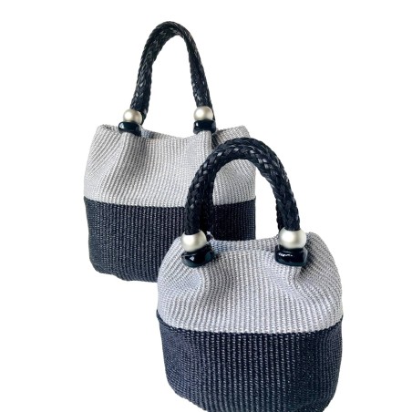Two tones straw bag