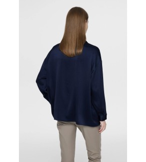 Emma Textured Seersucker Asymmetric button up Blouse