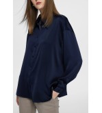 Emma Textured Seersucker Asymmetric button up Blouse